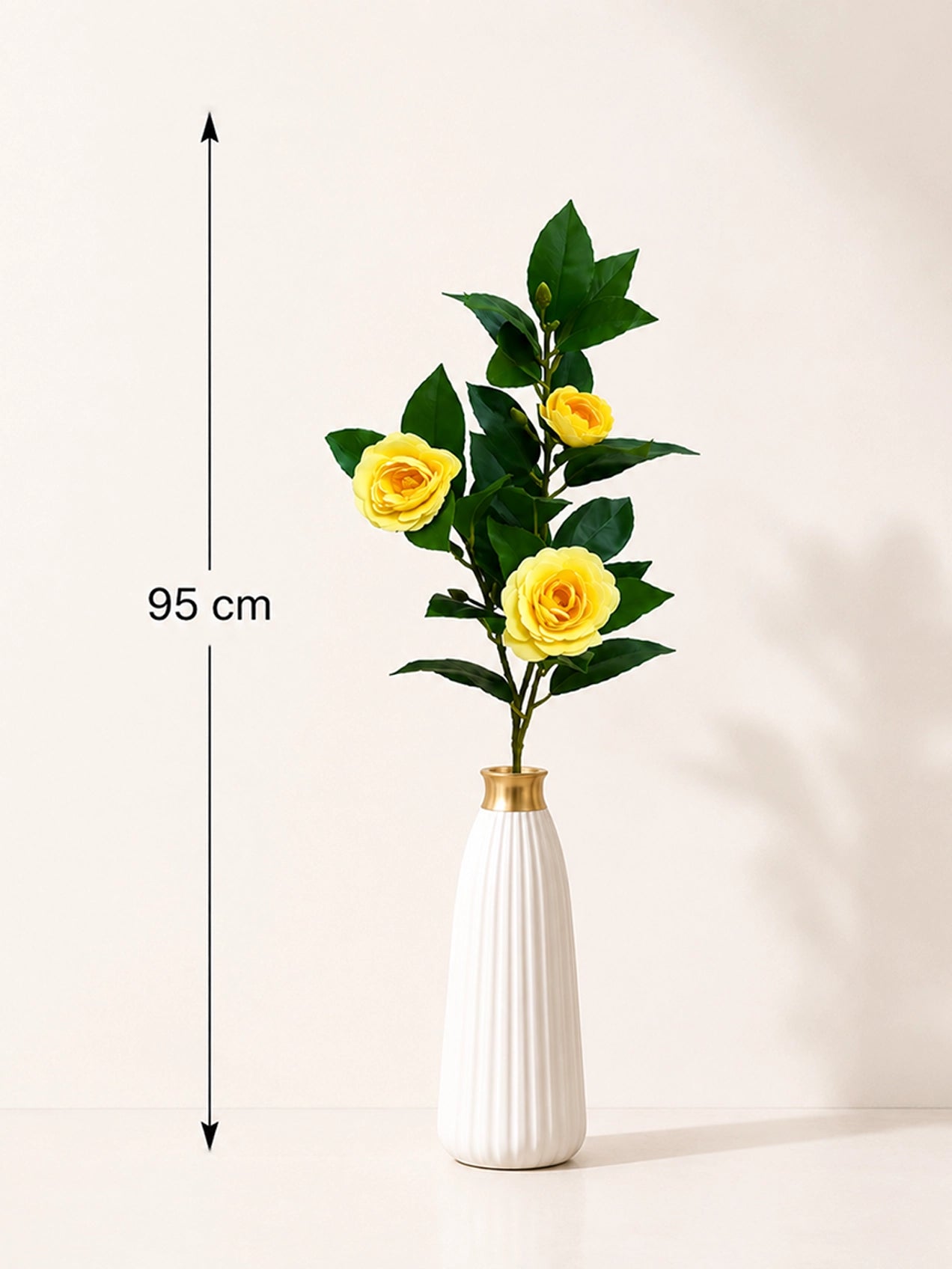 Artificial Rose Stick | Yellow | 95 cm