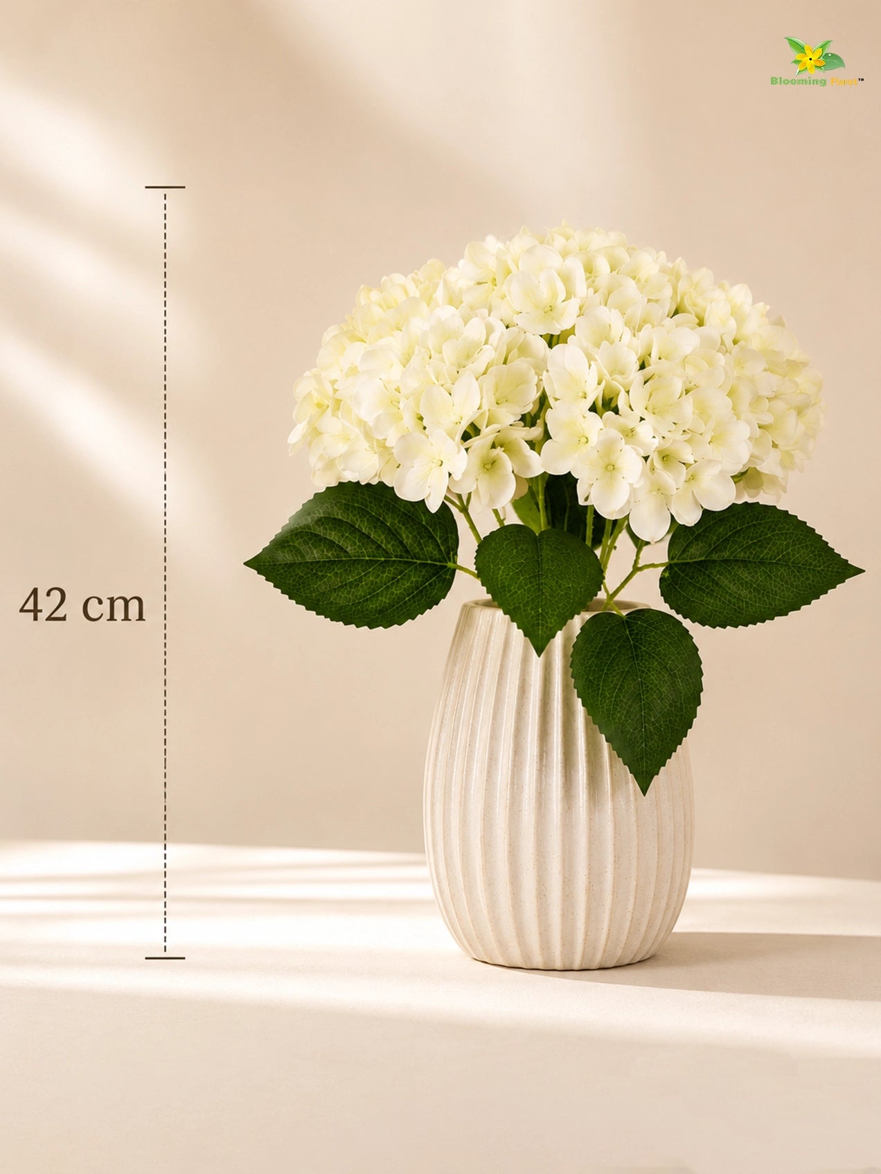 Artificial Hydrangea Flower Bunch | Off White | 42 cm