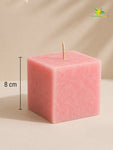 Scented Square Candle Expressions | Dark Pink | 8 cm | Set of 1