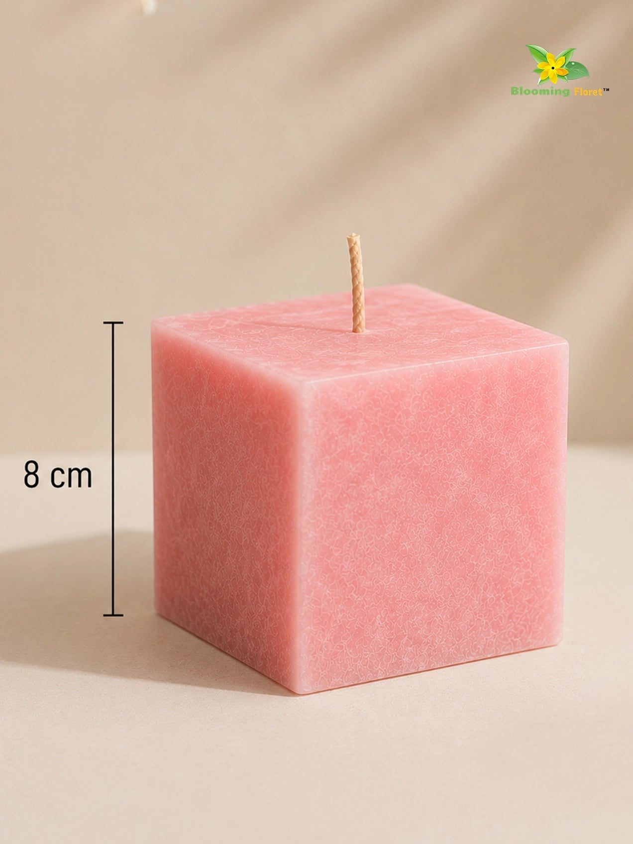 Scented Square Candle Expressions | Dark Pink | 8 cm | Set of 1