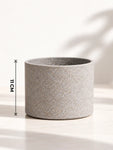 Cylinder Base Fiber Pot | Grey | 14 cm
