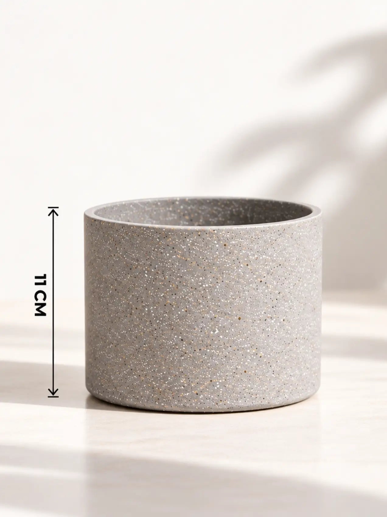 Cylinder Base Fiber Pot | Grey | 14 cm