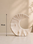 Half-Moon Ceramic Vase | Beige | 18 cm
