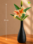 Artificial Lily Flower Stick | Yellow, Orange | 35 cm