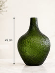 Globular Glass Vase | Green | 25 cm