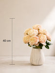 Artificial Rose Flower Bunch | Off White | 40 cm