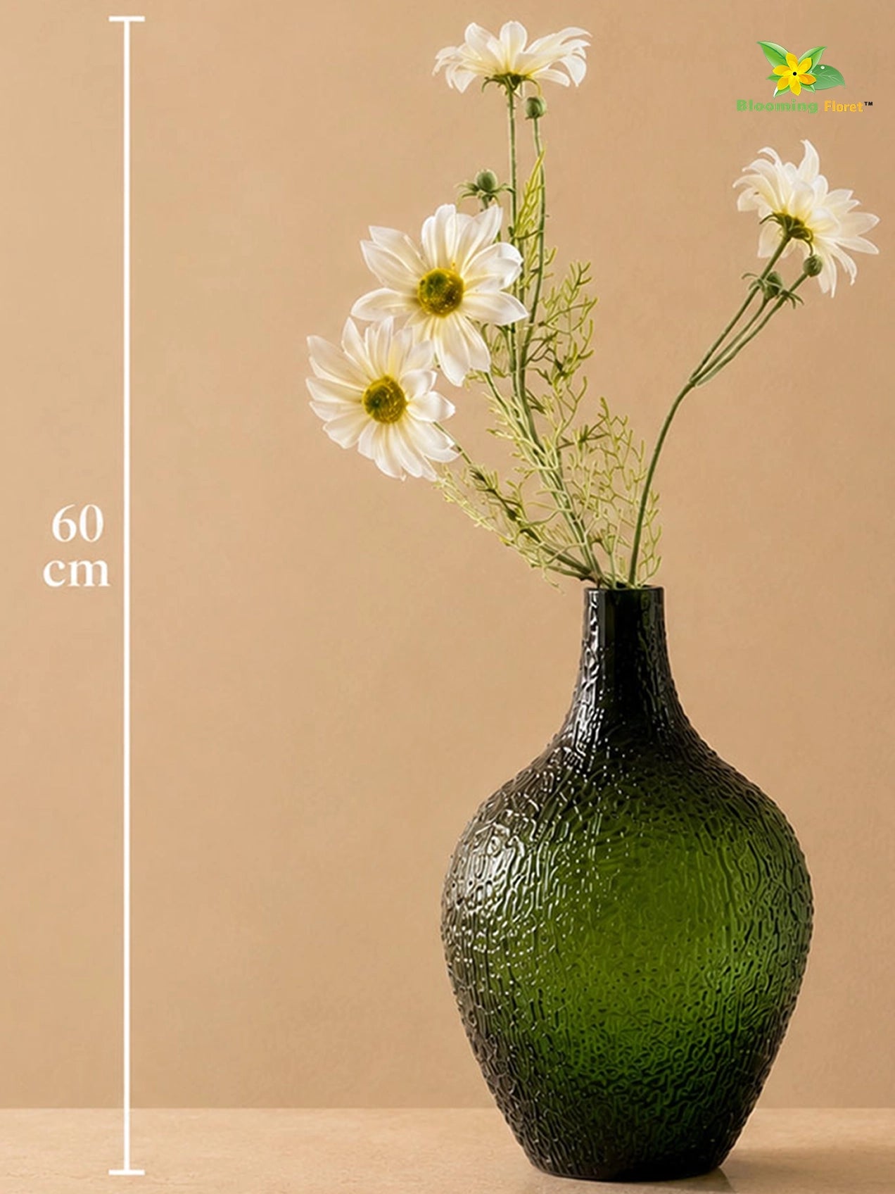 Faux Gerbera Flower Stick | White | 60 cm