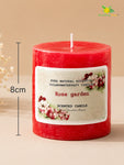 Rose Garden Scented Pillar Candle | 8 cm | Set of 4