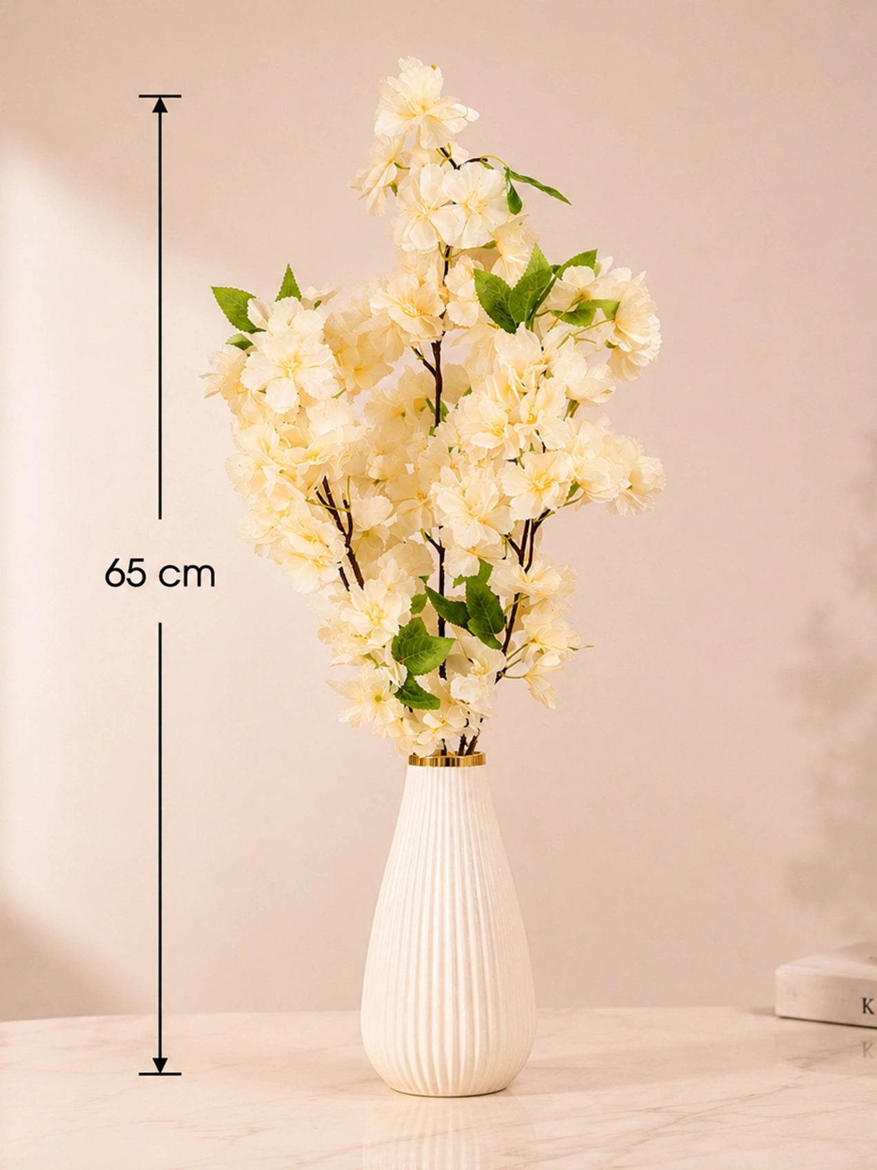 Cherry Blossom Flower Bunch | Peach | 65 cm