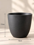 Black Round Planter | 17 cm | Set of 5
