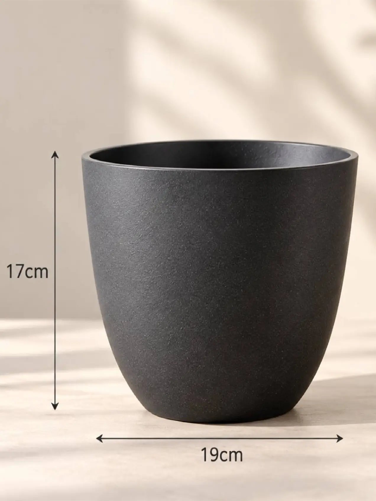 Black Round Planter | 17 cm | Set of 5