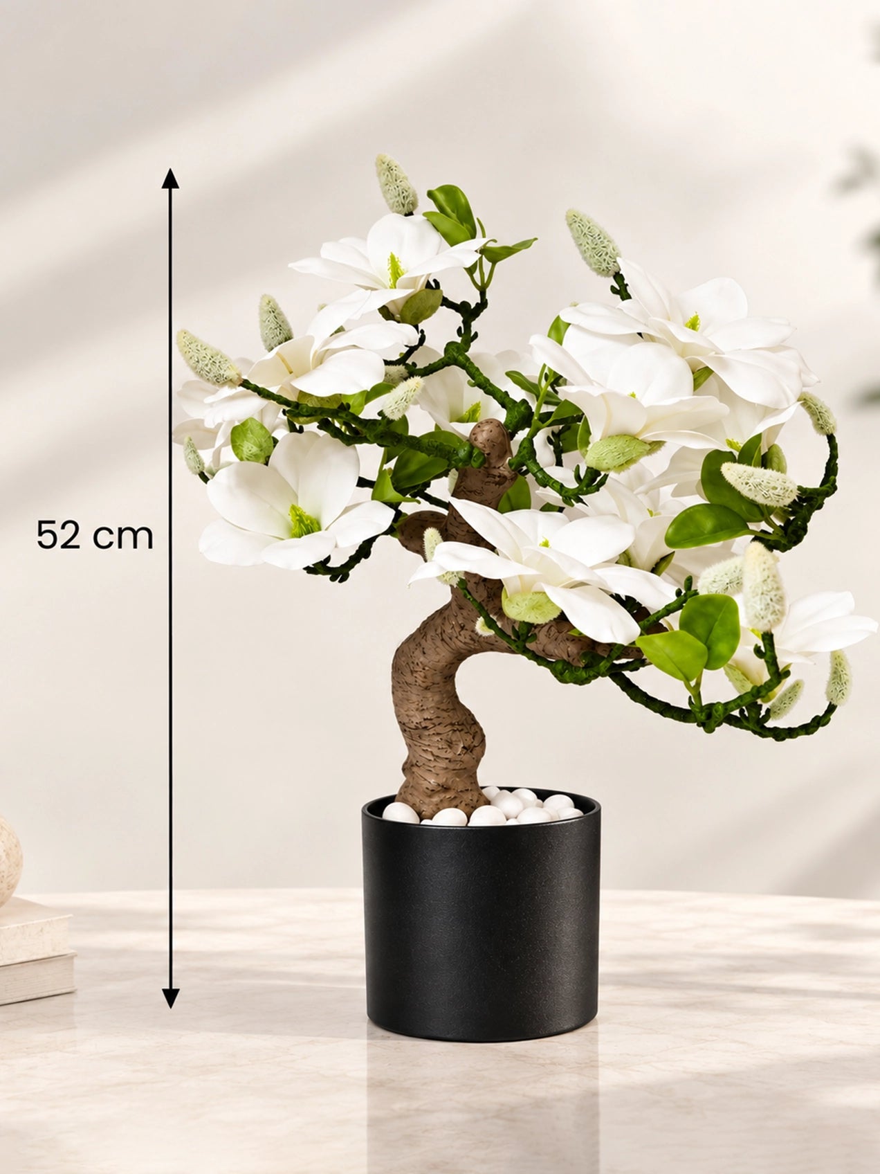 Mini Magnolia Flower Tree | White | 52 cm