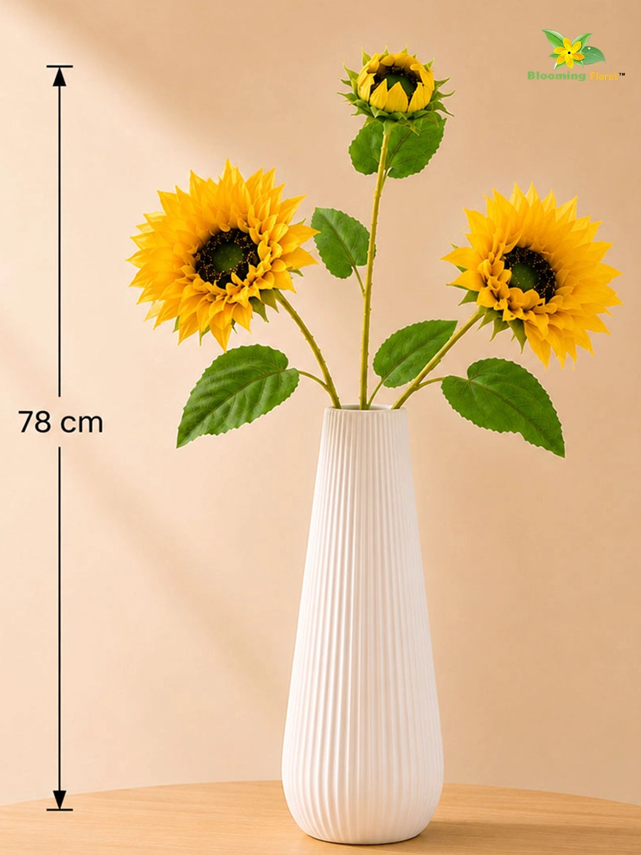 Artificial Sunflower Stick | Yellow | 78 cm