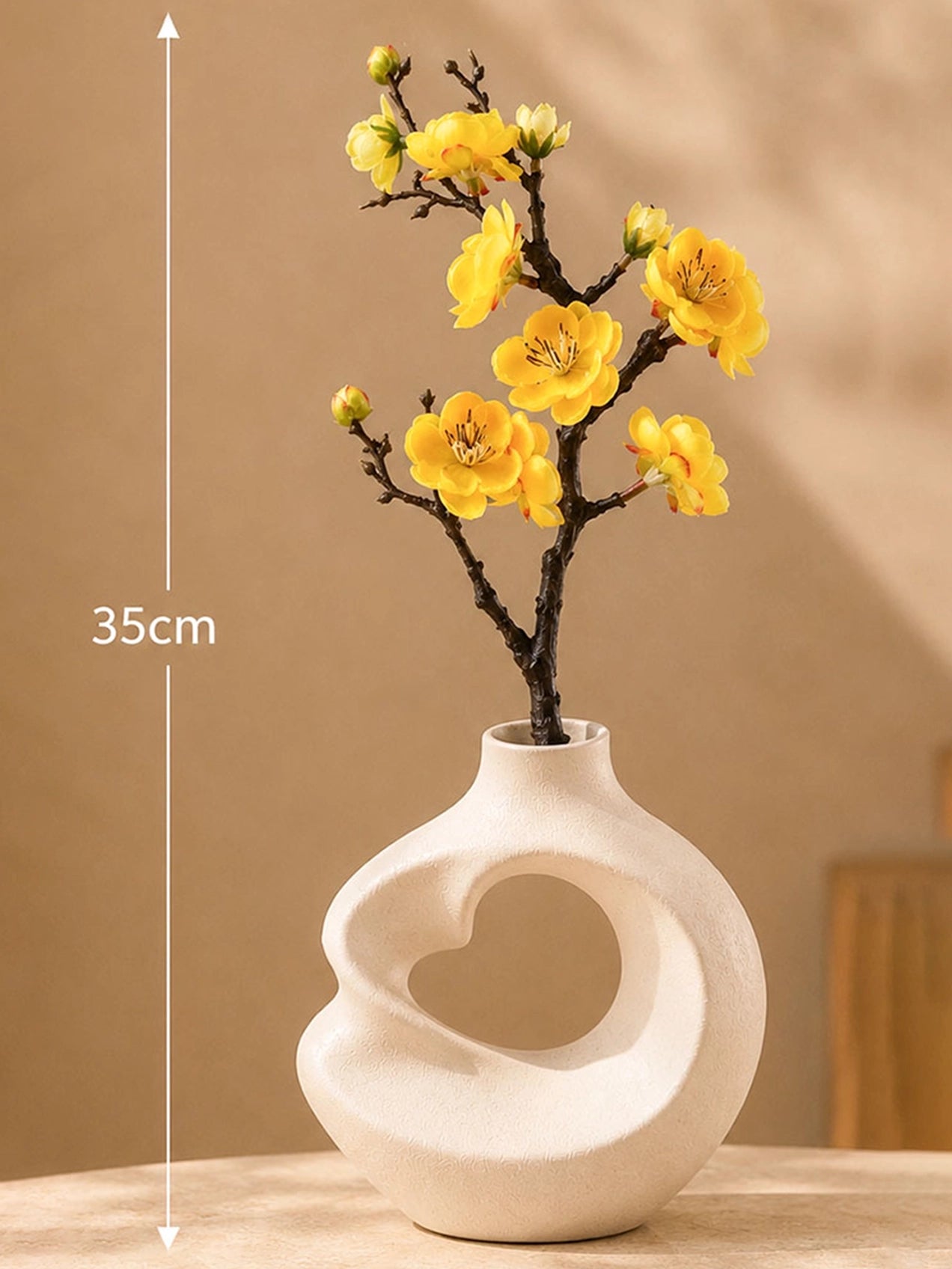 Small Plum Blossom Flower Stick | Yellow | 35 cm | Set of 2