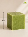 Scented Square Candle Expressions | Green | 8 cm | Set of 1