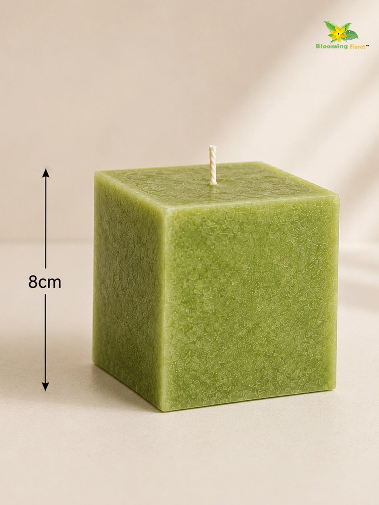 Scented Square Candle Expressions | Green | 8 cm | Set of 1