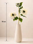 Artificial Sunflower Stick | White | 78 cm | Set of 2