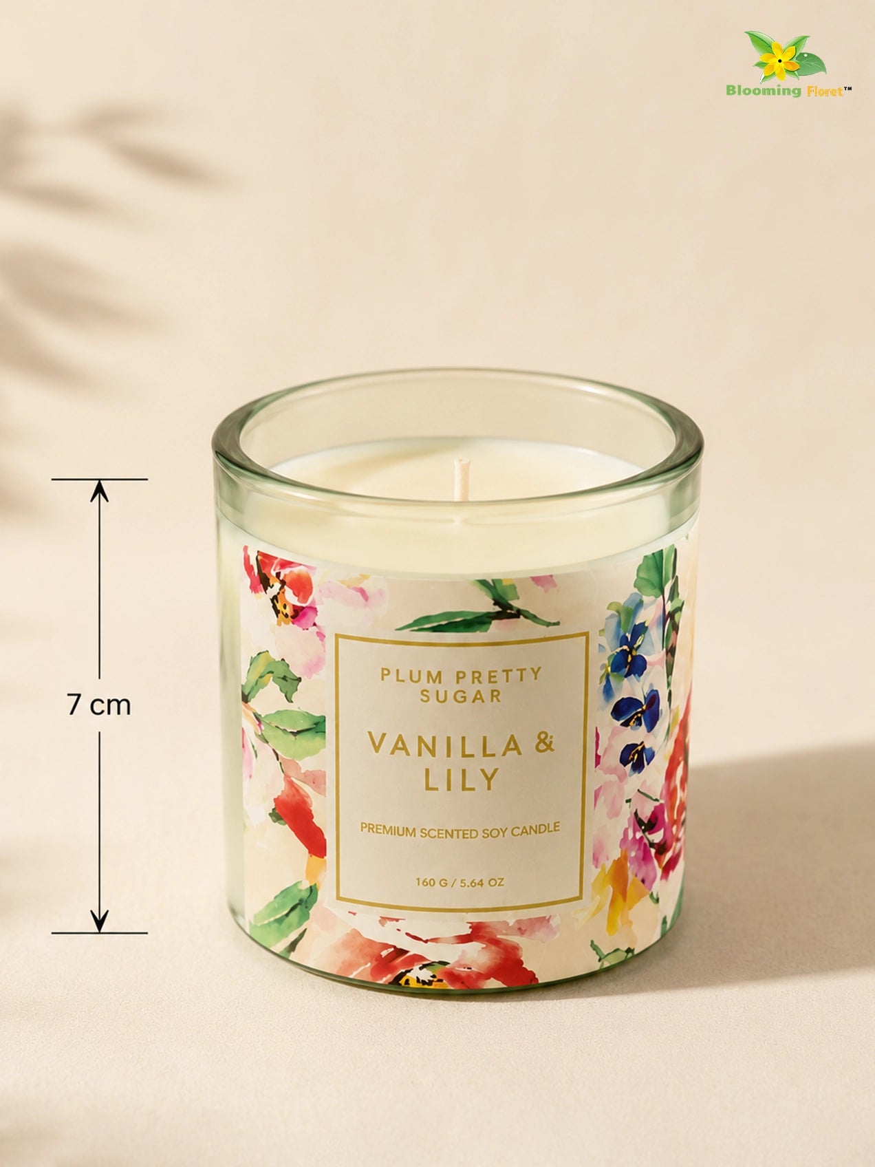Scented Candle Glass Jar | Vanilla Lily | 6 cm | Set of 4