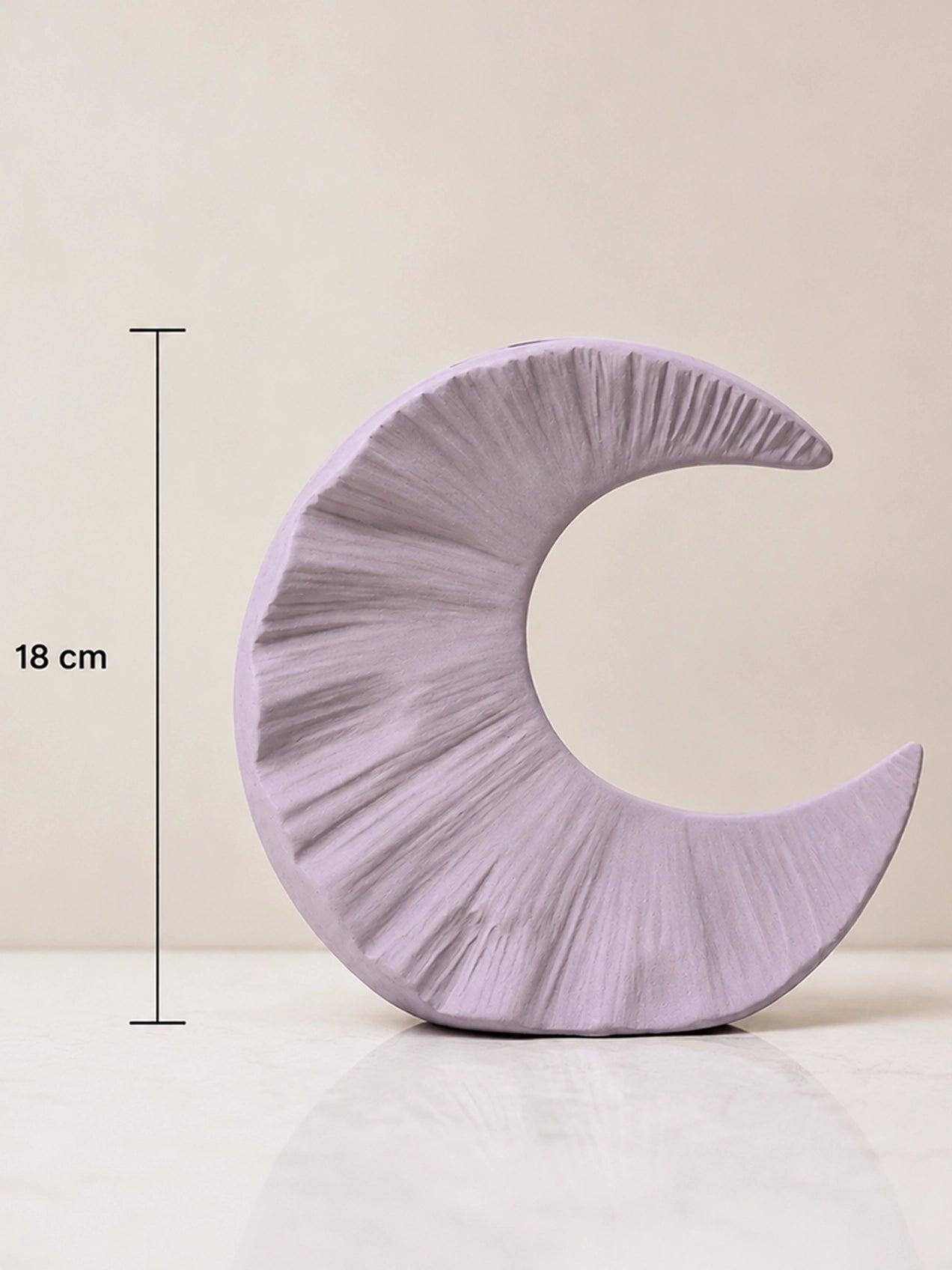 Half-Moon Ceramic Vase | Light Purple | 18 cm