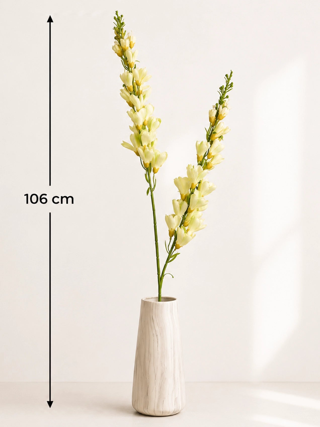 Artificial Orchid Flower Stick | Off White | 106 cm | Set of 2