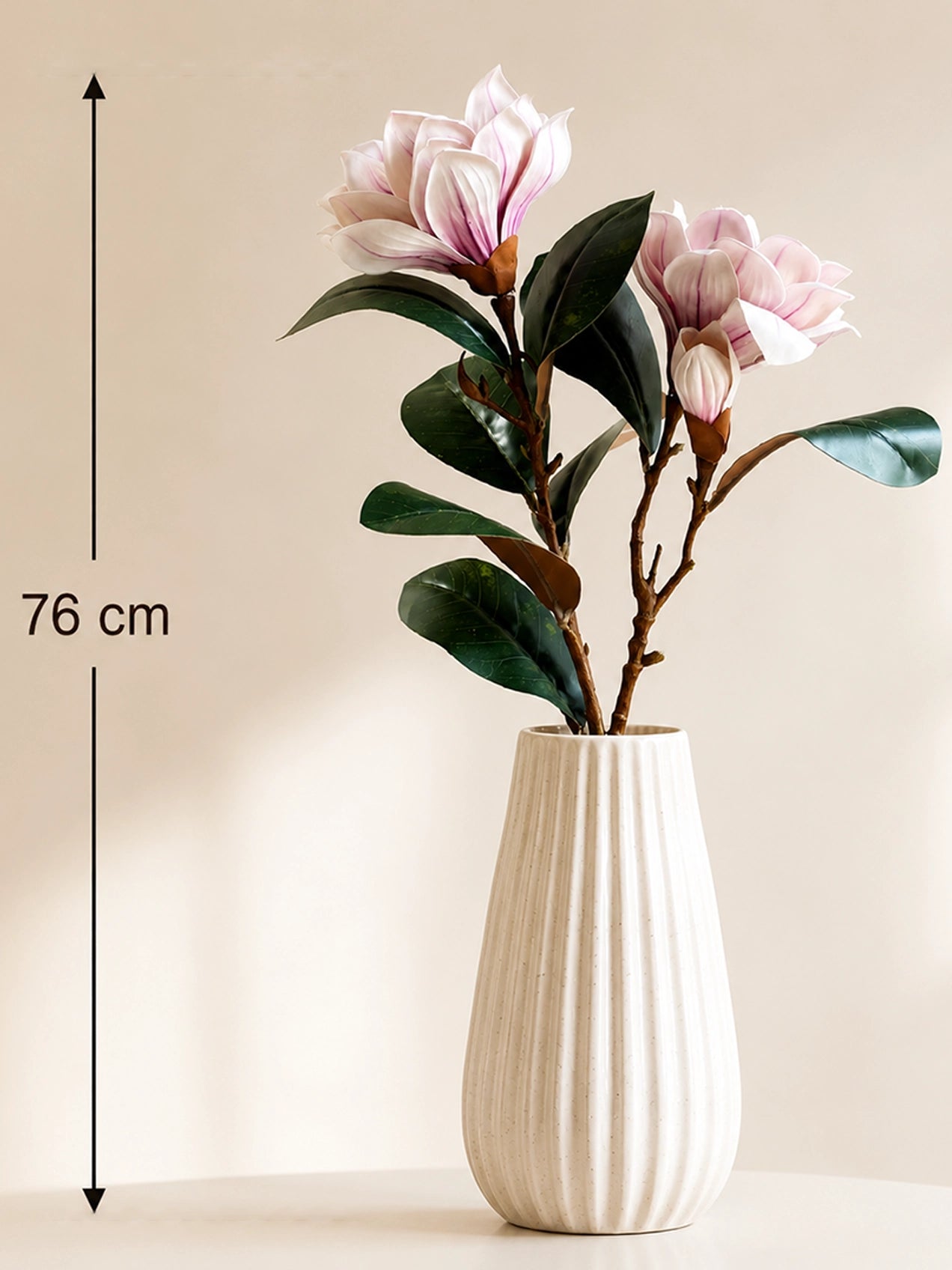 Artificial Magnolia Flower Branch | Light Purple | 76 cm
