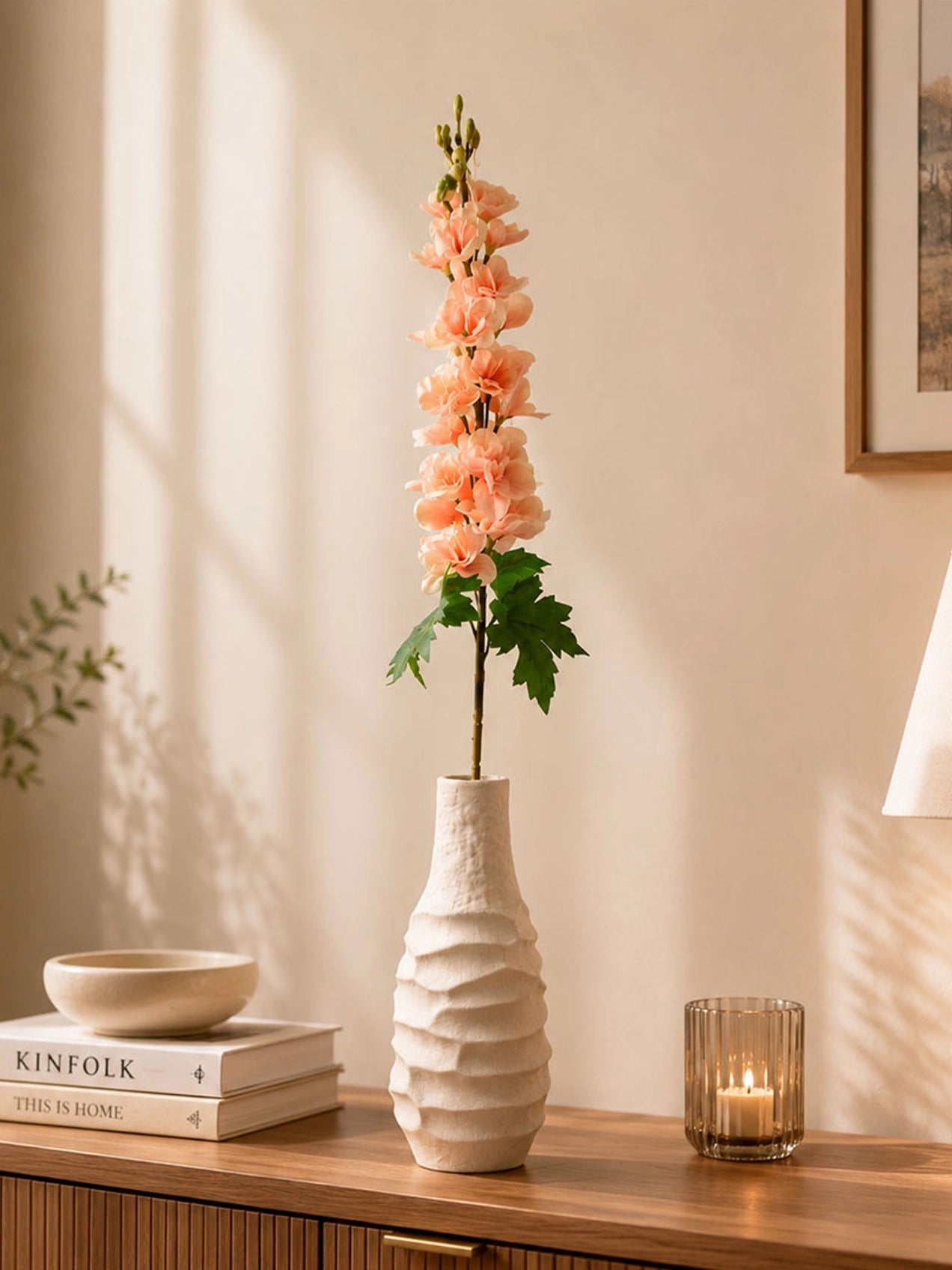 Berry & Rose Candle & Reed Diffuser Set with Peach Delphinium
