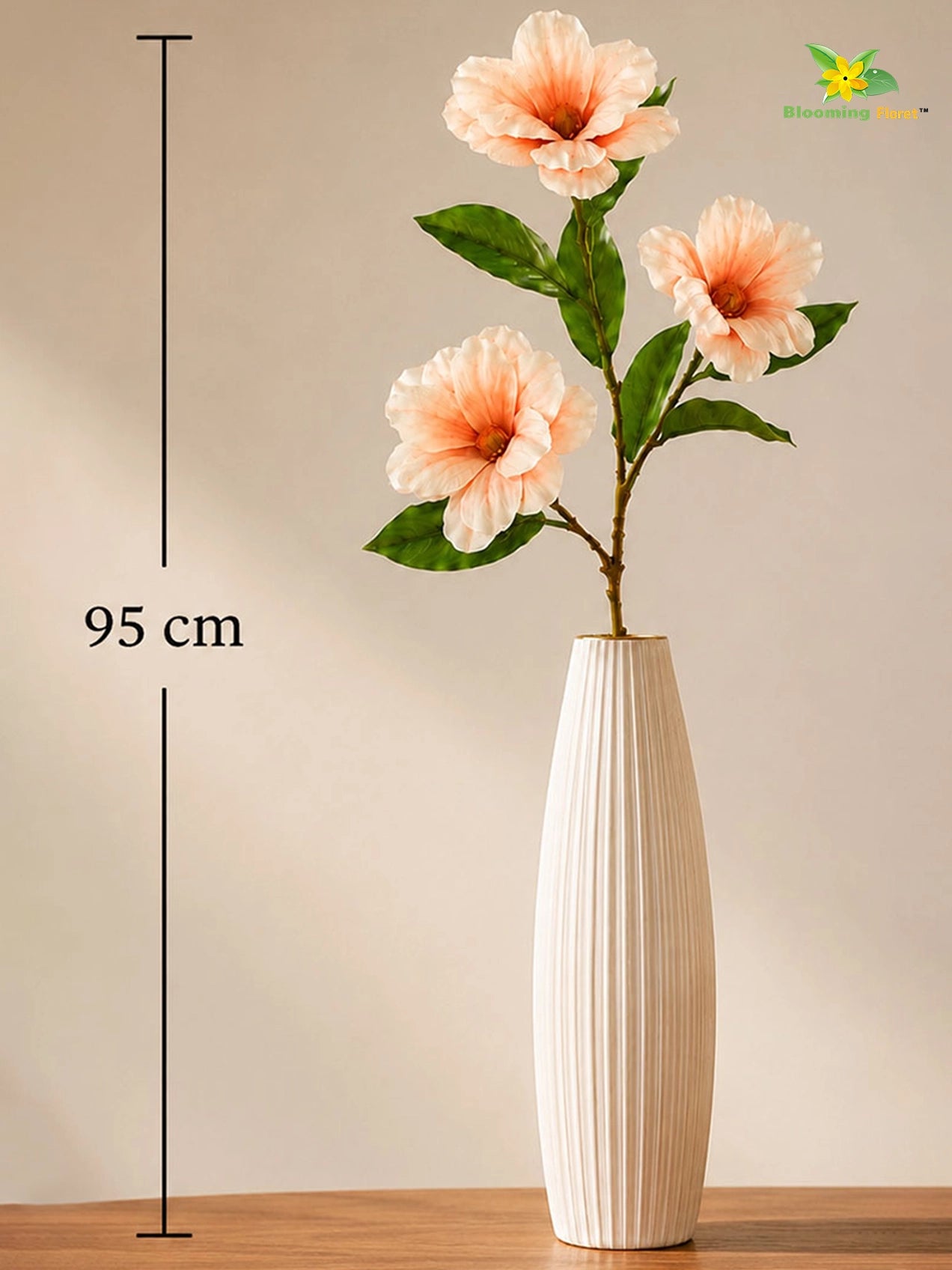 Magnolia Flower Stick | Peach | 95 cm