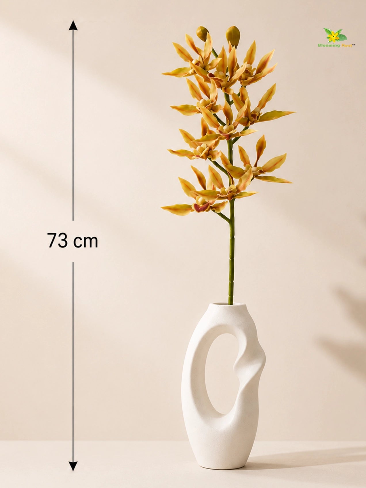 Orchid Flower Stick | Yellow & Red | 73 cm | Set of 2