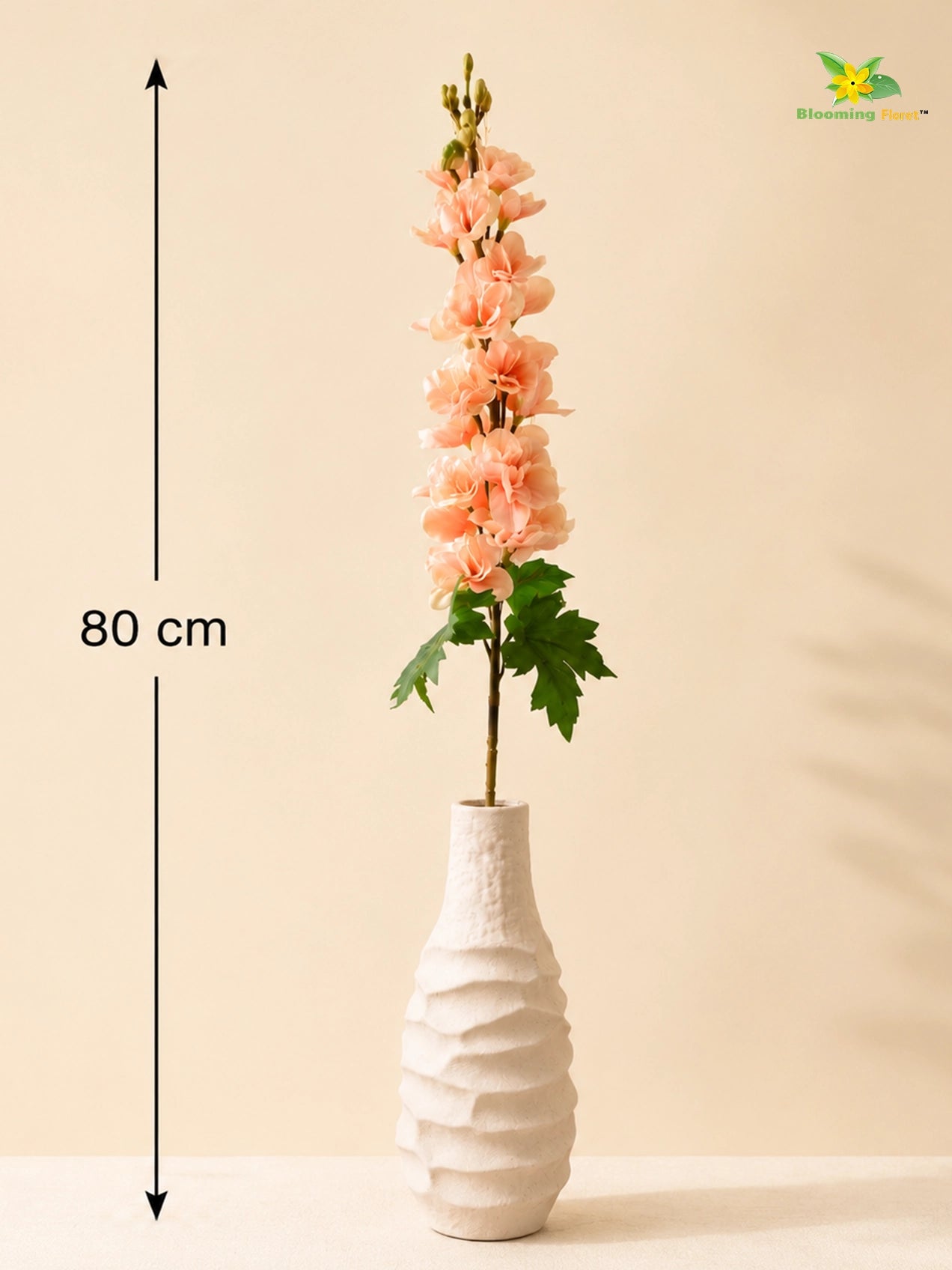 Delphinium Flower Stick | Peach | 88 cm