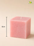Scented Square Candle Expressions | Pink | 8 cm | Set of 1