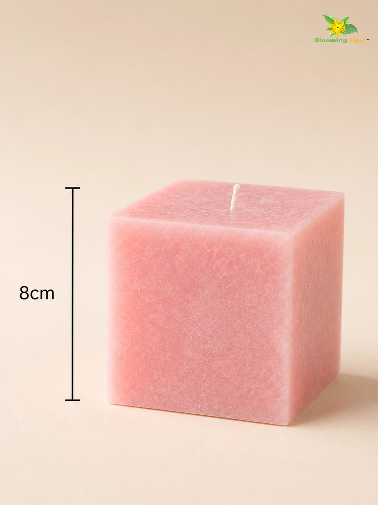 Scented Square Candle Expressions | Pink | 8 cm | Set of 1