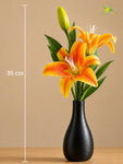 Artificial Lily Flower Stick | Orange | 35 cm