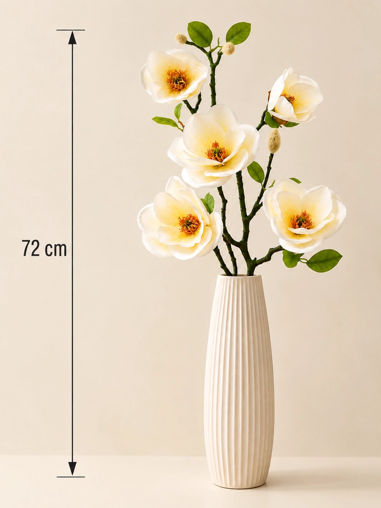 Magnolia Flower Stick | White | 72 cm | Set of 2