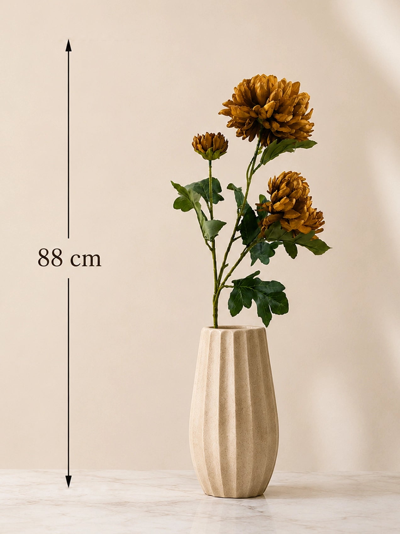 Luxe Artificial Peony Flower Stick | Brown | 88 cm