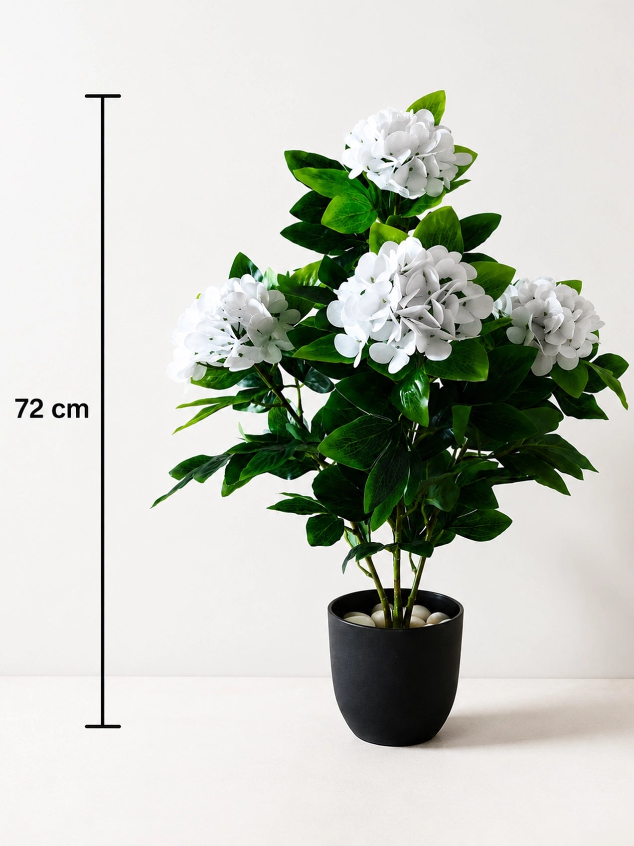 Artificial Hydrangea Flower Bunch | White | 72 cm