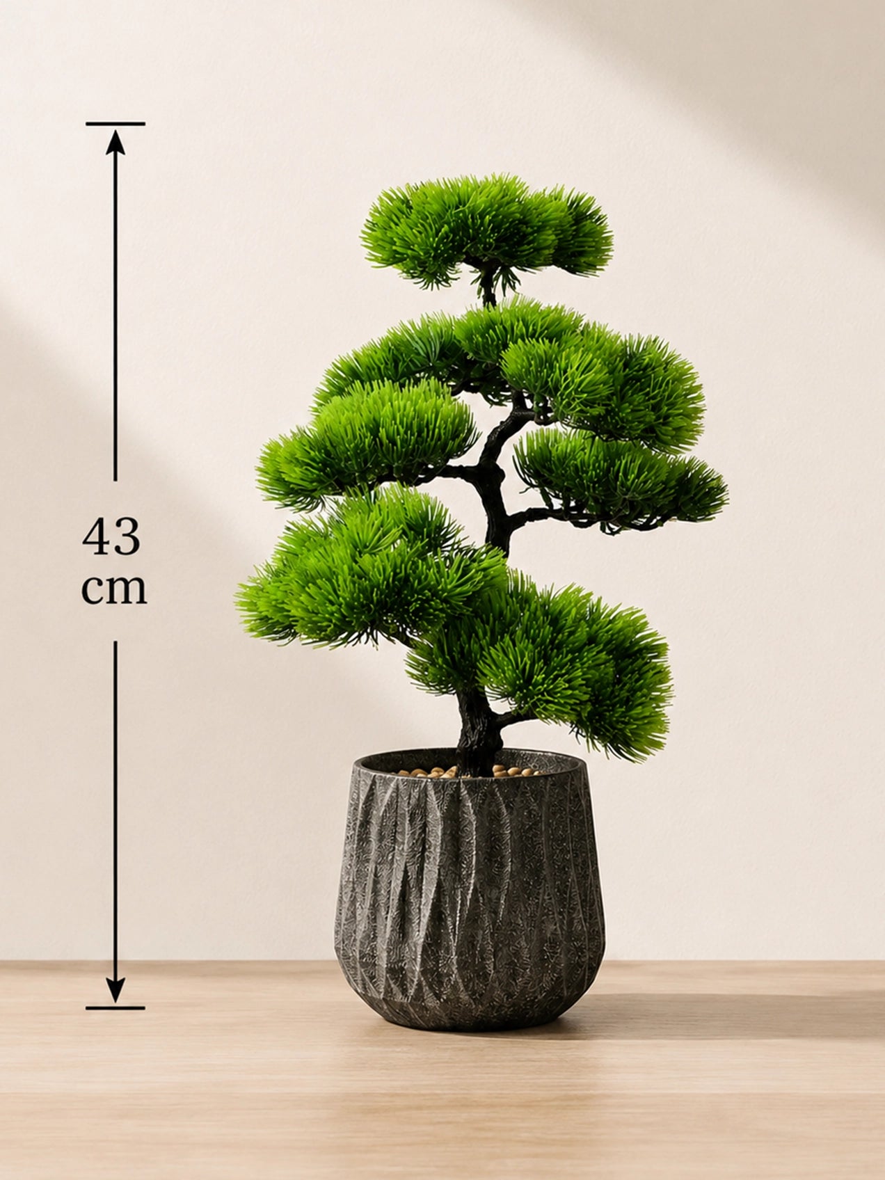 Bonsai Plant | 43 cm | Pointed Leaves | With Black Pot