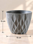 Diamond Pattern Round Planter | 13 cm | Set of 5