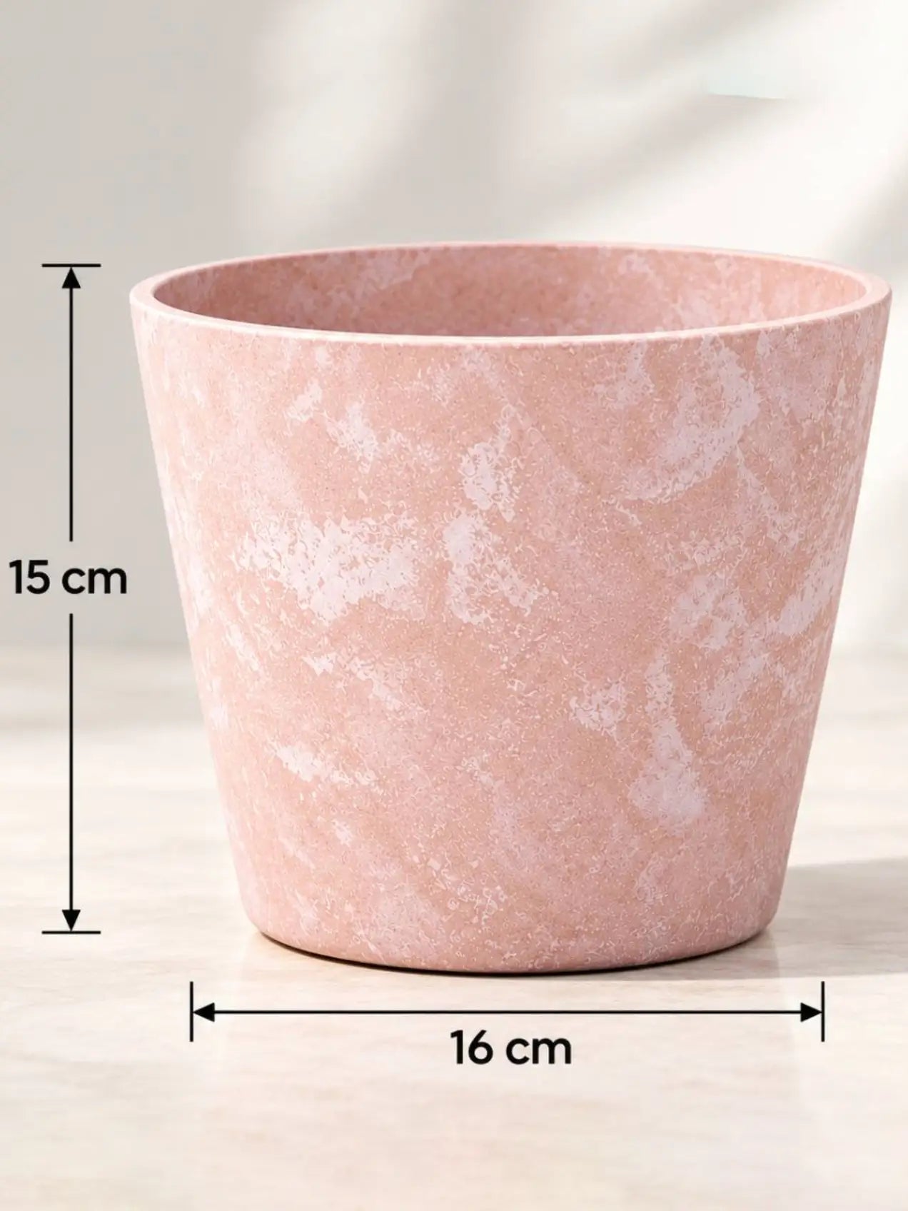 Modern Grace Poly Planter | Pink | 15 cm | Set of 3