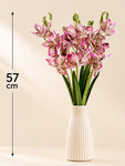 Artificial Cymbidium Orchid Flower Bunch | Pink | 57 cm