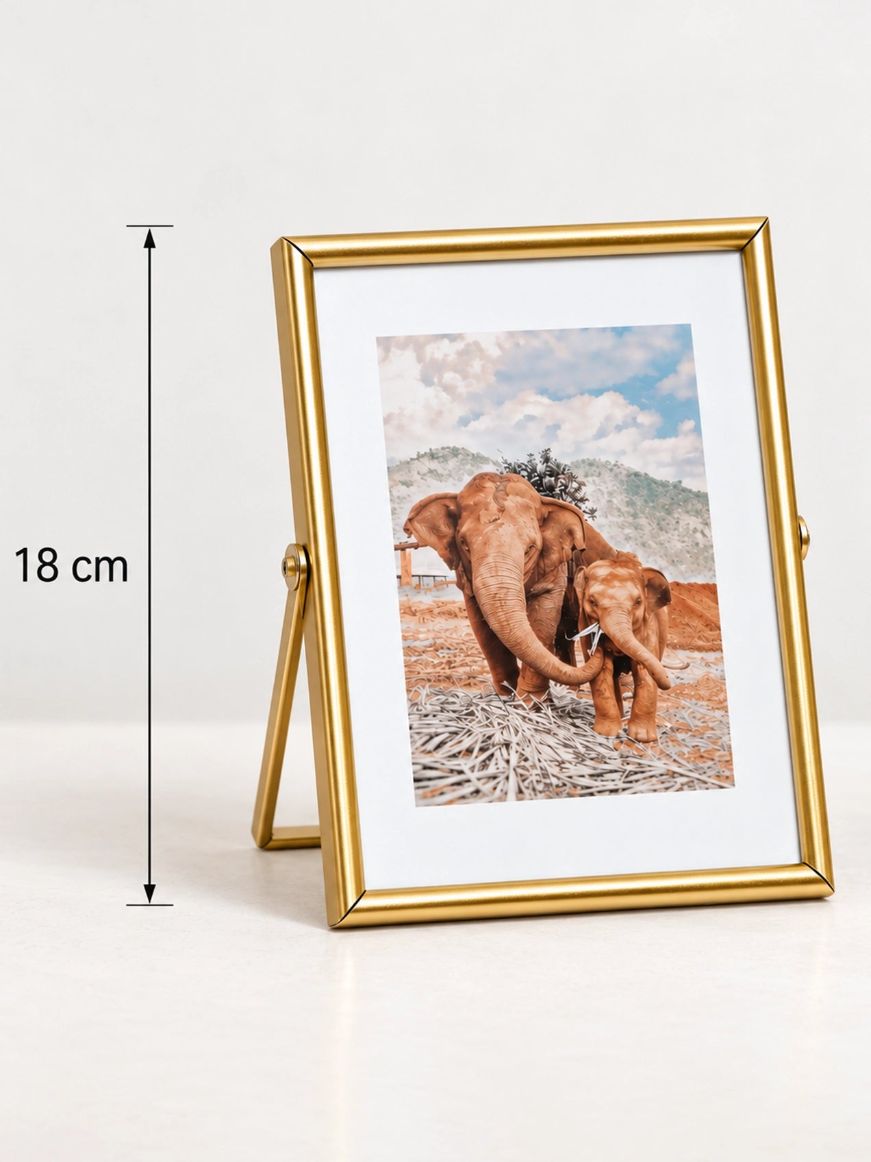 Elephant Metal Photo Frame | 18 cm