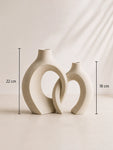 Harmony Loop Ceramic Vases | White | 21 cm | Set of 2