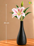 Artificial Lily Flower Stick | White & Light Pink | 35 cm | Set of 2