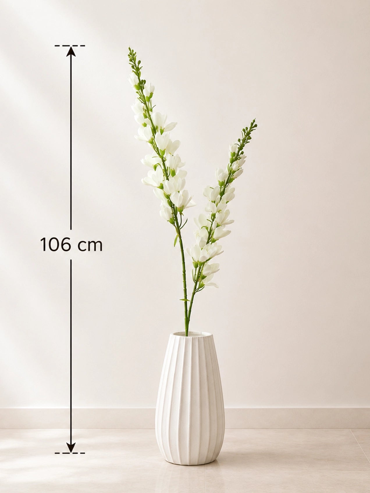 Artificial Orchid Flower Stick | White | 106 cm