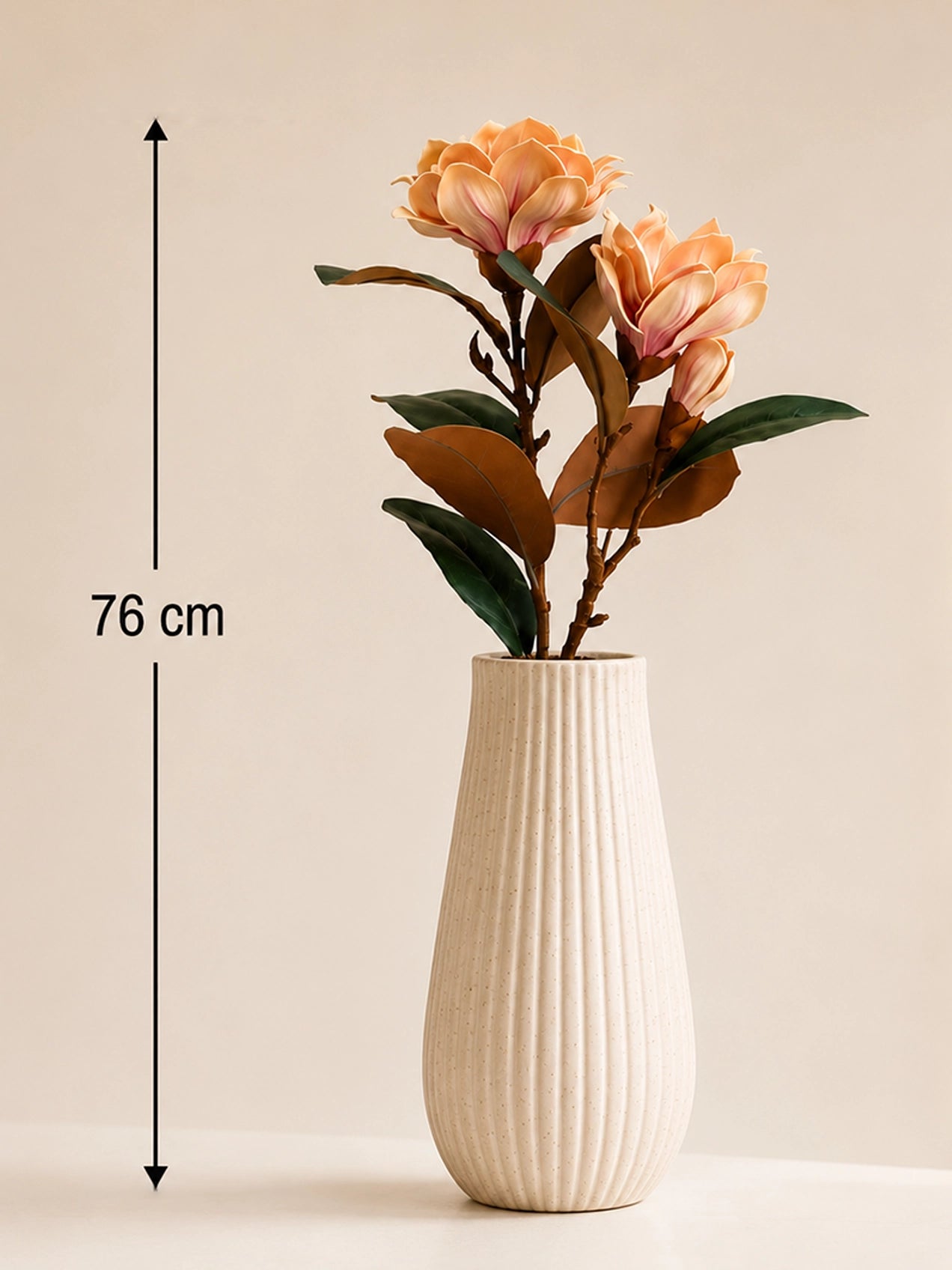 Artificial Magnolia Flower Branch | Peach | 76 cm