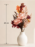 Dried Rose & Fall Leaves Bunch - Peach
