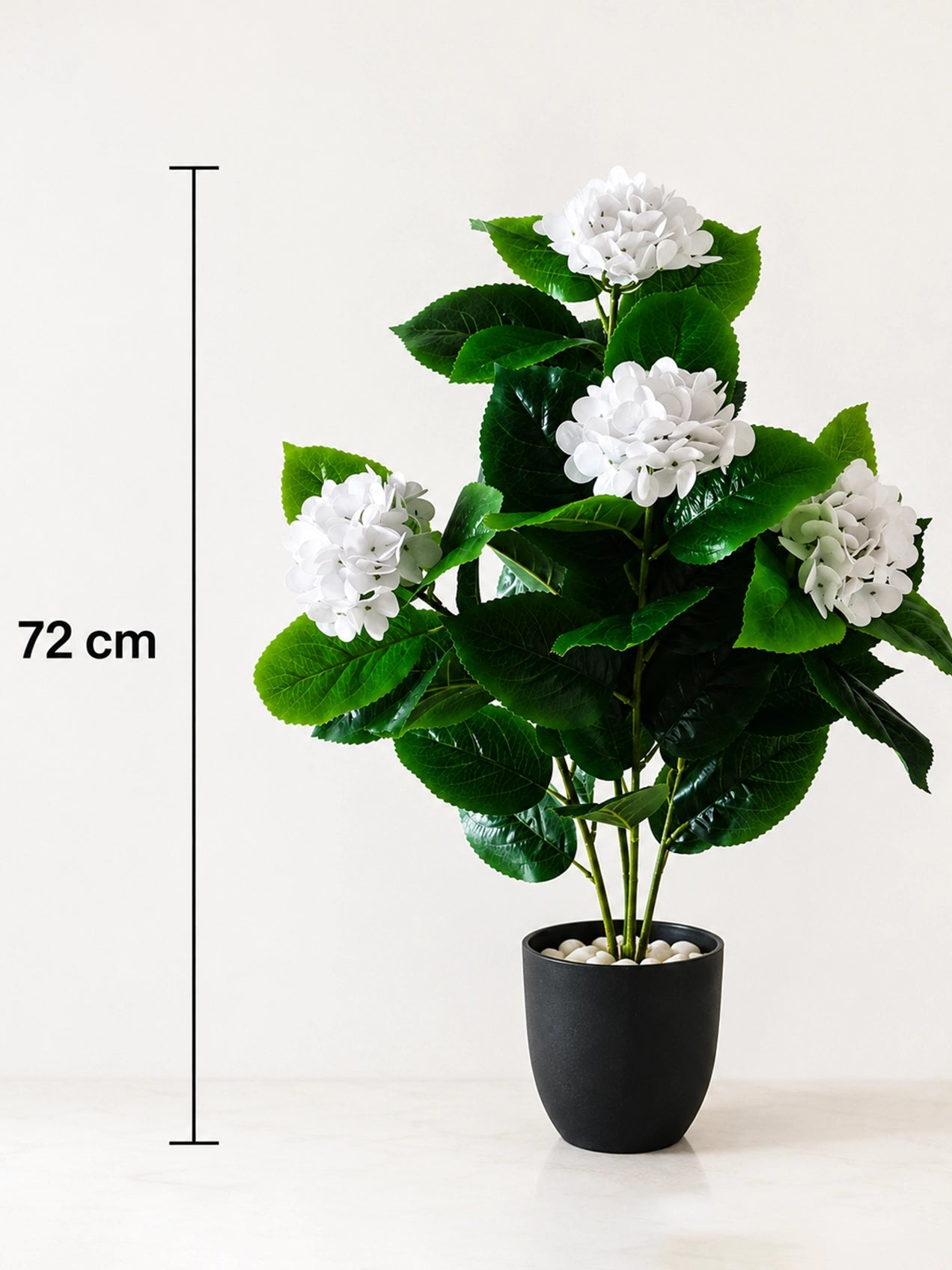 Artificial Hydrangea Flower Bunch | White | 75 cm