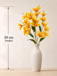 Artificial Magnolia Flower Stick | Dark Yellow | 85 cm