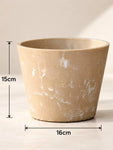 Modern Grace Poly Planter | Brown | 15 cm | Set of 5