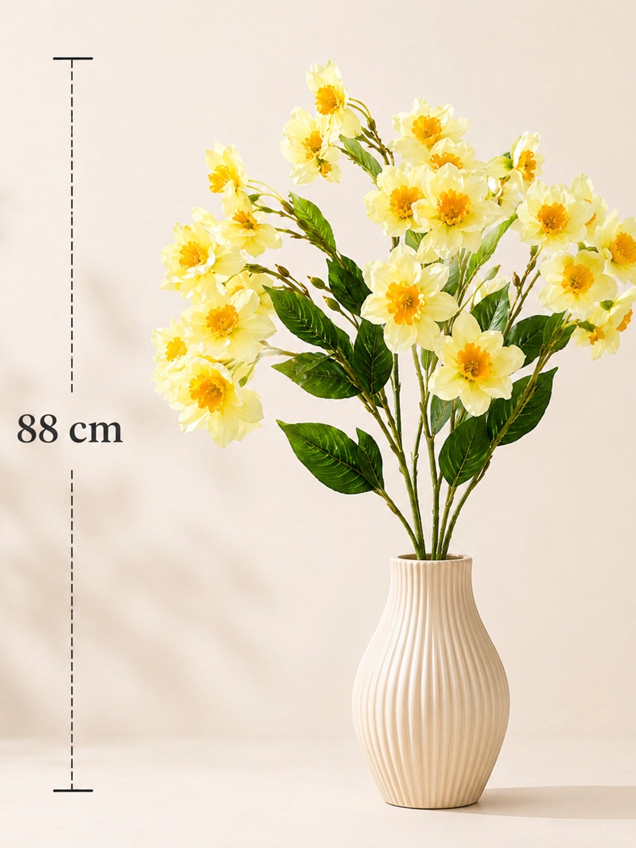 Artificial Daffodil Flower Stick | Light Yellow | 88 cm