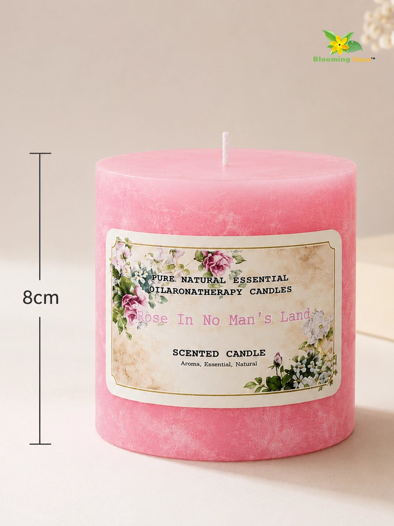 Rose Men's Scented Pillar Candle | 8 cm | Set of 1